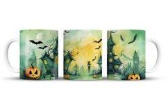 Halloween Mug Wrap Sublimation Designs, Halloween Tree Mug, Halloween Png