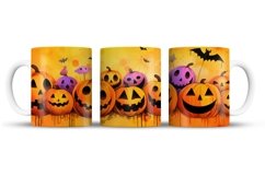 Halloween Mug Wrap Sublimation Designs, Halloween Tree Mug, Halloween Png