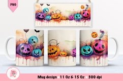 Halloween Mug Wrap Sublimation Designs, Halloween Tree Mug, Halloween Png