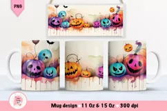 Halloween Mug Wrap Sublimation Designs, Halloween Tree Mug, Halloween Png