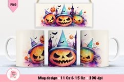 Halloween Mug Wrap Sublimation Designs, Halloween Tree Mug, Halloween Png