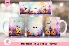 Halloween Mug Wrap Sublimation Designs, Halloween Tree Mug, Halloween Png
