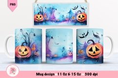 Halloween Mug Wrap Sublimation Designs, Halloween Tree Mug, Halloween Png