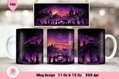 Watercolor Halloween Mug Wrap Sublimation Designs, 3d Mug, Halloween Png