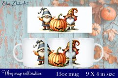 Halloween Gnome Mug Wrap Sublimation 15oz Product Image 1