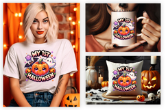 halloween my first halloween png, my first halloween ghost pumpkin clipart, baby halloween milestone design, cute ghost pumpkin baby art, pastel halloween baby printable, first halloween clipart, ghost with pumpkin baby design, my first halloween outfit g