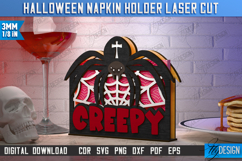 Halloween Napkin Holders Laser Cut Bundle, Scary Stuff SVG Product Image 12
