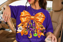 Orange Halloween Bow PNG with Spooky Charms Product Image 3