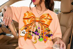 Orange Halloween Bow PNG with Spooky Charms Product Image 2
