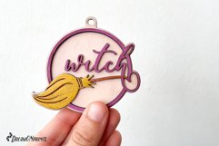 Halloween Ornament Laser Cut Design | Witch Broom Ornaments Product Image 3