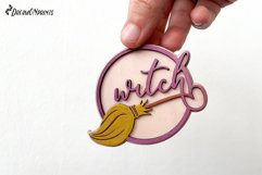 Halloween Ornament Laser Cut Design | Witch Broom Ornaments Product Image 2