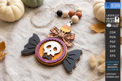 Halloween Hanging Ornament Laser Cut | 3D Layered Keychain Product Image 1