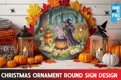 Halloween Ornaments Round Sign PNG, Halloween Round Sign PNG