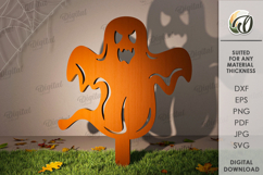 Halloween outdoor Shadow Decor laser Cut. Ghost SVG Product Image 1
