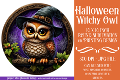 Halloween Wind Spinner, Owl Round Design, Witchy Owl, d1 Product Image 1