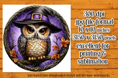 Halloween Wind Spinner, Owl Round Design, Witchy Owl, d2 Product Image 2