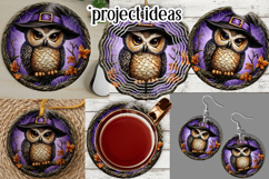Halloween Wind Spinner, Owl Round Design, Witchy Owl, d2 Product Image 3