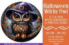 Halloween Wind Spinner, Owl Round Design, Witchy Owl, d3 Product Image 1