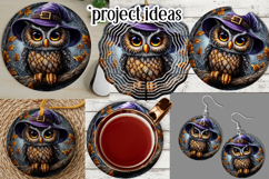 Halloween Wind Spinner, Owl Round Design, Witchy Owl, d3 Product Image 3