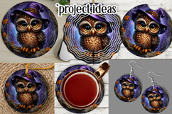 Halloween Wind Spinner, Owl Round Design, Witchy Owl, d4 Product Image 3
