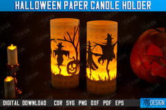 Halloween Paper Candle Holder Bundle, Shadow Lantern SVG Product Image 6