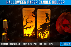 Halloween Paper Candle Holder Bundle, Shadow Lantern SVG Product Image 11
