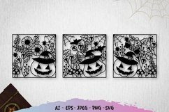 Happy Halloween Pumpkins Papercut Product Image 1