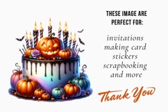 Watercolor Halloween Party Cake Clipart Bundle Product Image 2