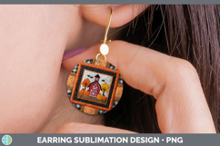 GorgeousHalloween Patchwork Round Earrings design.