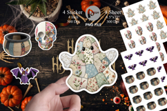 Halloween Patchwork Folk Art Sticker Product Image 1