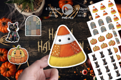 Halloween Patchwork Folk Art Sticker Product Image 1