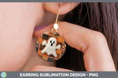 GorgeousHalloween Patchwork Round Earrings design.