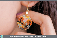 GorgeousHalloween Patchwork Round Earrings design.