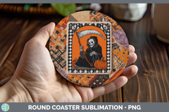 GorgeousHalloween Patchwork Round Coaster design.