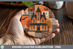 GorgeousHalloween Patchwork Round Coaster design.