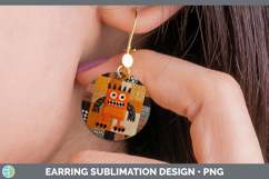 GorgeousHalloween Patchwork Round Earrings design.