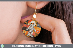 GorgeousHalloween Patchwork Round Earrings design.