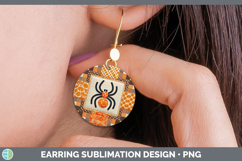 GorgeousHalloween Patchwork Round Earrings design.