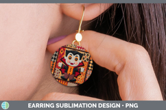 GorgeousHalloween Patchwork Round Earrings design.