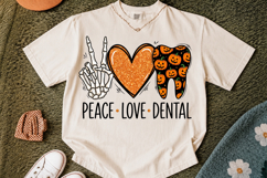 Halloween Peace Love Dental png, Pumpkin Teeth PNG Product Image 2