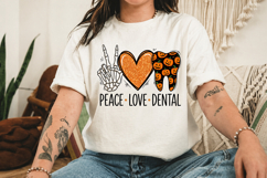 Halloween Peace Love Dental png, Pumpkin Teeth PNG Product Image 3
