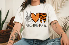 Halloween Peace Love Dental png, Pumpkin Teeth PNG Product Image 3
