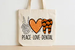 Halloween Peace Love Dental png, Pumpkin Teeth PNG Product Image 4
