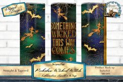 A Halloween peekaboo style tumbler design for a 20oz skinny tumbler sublimation blanks. Featuring multiple glitter peekaboo bats witches and spider webs.