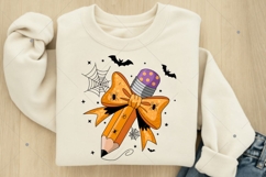 Halloween Pencil Png, Halloween Coquette Bow png, Teacher Product Image 5