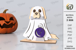 3D Halloween pet stand Laser Cut. Spooky Decor SVG. Dog Product Image 1