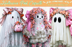 Halloween Pink Coquette Ghost Clipart Product Image 1