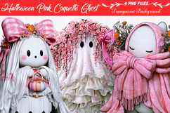 Halloween Pink Coquette Ghost Clipart Product Image 1