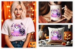 halloween pink ghost png, skull pumpkin clipart, cute spooky sublimation, pastel halloween design, girly ghost clipart, pink skull png, halloween sublimation design, cute pumpkin ghost png, trendy halloween clipart, spooky pink design