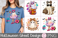 Halloween Pink Ghost Sublimation PNG Product Image 1